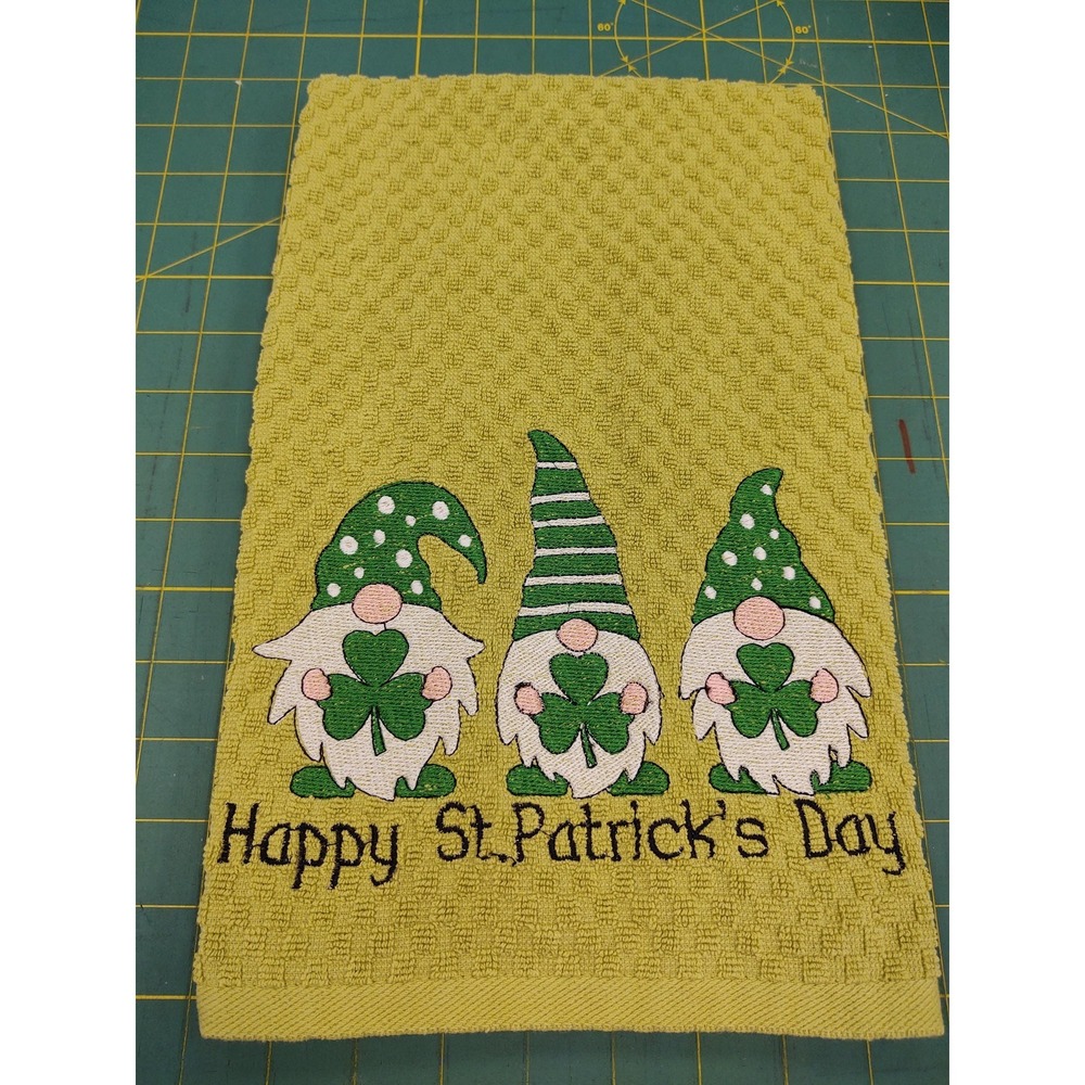 GNOMES Happy St. Patrick's Day Kitchen Hand Tea Bar Towel Great Gift Idea!